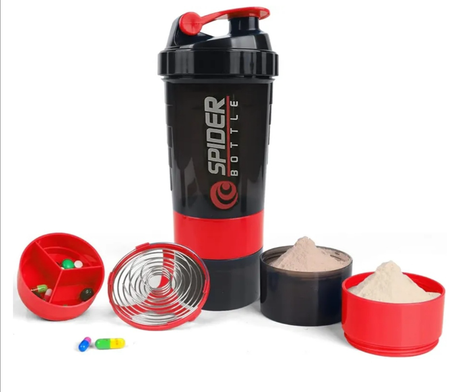 Smart Spider Shaker Bottle, Multi-Section Protein Mixer, 6 Color Options, Workout Supplements and Smoothies
