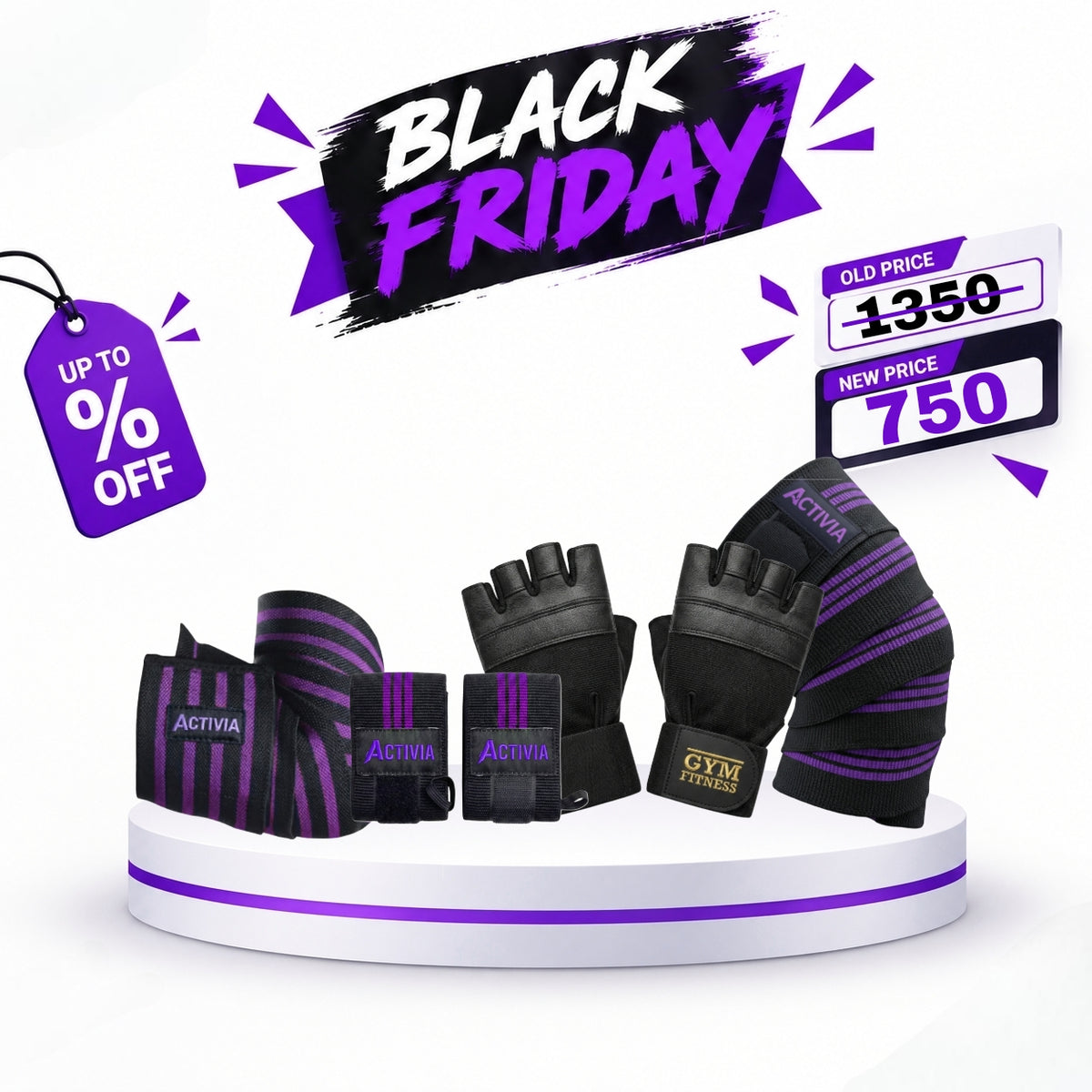 Elbow wraps + knee wraps + wrist wraps + training gloves